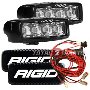 Rigid Industries® SR-Q Pro LED Spot Beam Lights Pair w/ Wiring & Black Covers