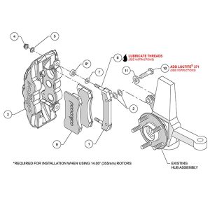 Wilwood® AERO6 Black Front Caliper & Bracket Upgrade Kit (97-13 C5/C6 Corvette)