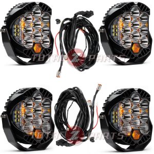 Baja Designs® 4 x LP9 Pro™ LED Clear Lights & Upfitter Wiring Harnesses (2 Spot, 2 Combo)