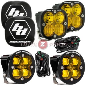 Baja Designs® Squadron-R SAE & Squadron Sport LED Amber Fog Lights Pair, Sport Rock Guards & Wiring Baja Designs® Squadron-R SAE & Squadron Sport LED Amber Fog Lights Pair, Sport Rock Guards & Wiring
