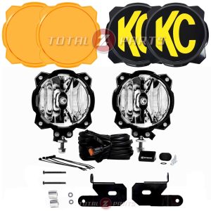 KC HiLiTES® Gravity Pro6™ 6" LED SAE Pillar Ditch Lights Kit, Amber & Black Covers (Jeep JL Wrangler / JT Gladiator)