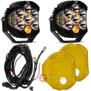 Baja Designs® LP6 Pro™ LED White Spot Lights Pair, Upfitter Harness, Amber Rock Guards Baja Designs® LP6 Pro™ LED White Spot Lights Pair, Upfitter Harness, Amber Rock Guards