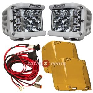 Rigid Industries® D-SS Pro Flood LED Light Pods White Pair, Harness & Amber Covers