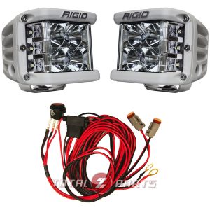 Rigid Industries® D-SS Pro Flood LED Light Pods White Pair, Harness & Amber Covers