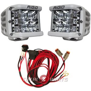 Rigid Industries® D-SS Pro Flood LED Light Pods White Pair, Harness & Amber Covers