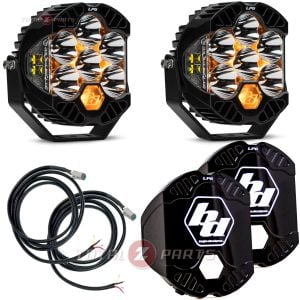 Baja Designs® LP6 Pro™ LED Spot Lights Pair, Controller Harnesses, Rock Guards