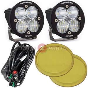 Baja Designs® Squadron-R Sport Pair Driving/Combo Clear LED Lights & Amber Rock Guards