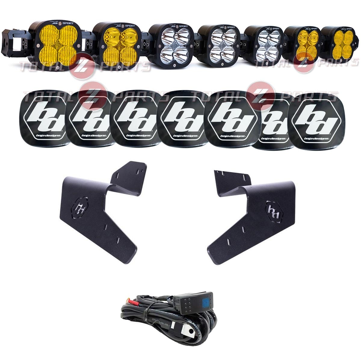 Baja Designs® 7 XL Amber/Clear Linkable Roof Mount LED Light Bar Kit (24-26 Maverick R)