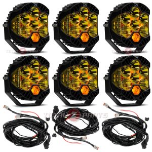 Baja Designs® LP6 Pro (6-Pack) LED Amber Driving/Combo Lights & Upfitter Wiring