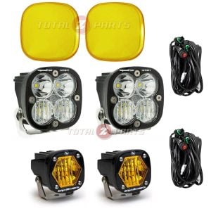 Baja Designs® Squadron Sport Clear Pair w/Amber Guards & S1 Amber Wide Cornering Pair