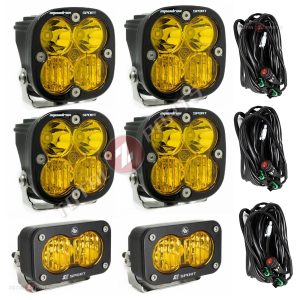 Baja Designs® (4) Squadron Sport Amber Driving/Combo, (2) S2 Sport Amber Wide Beam Baja Designs® (4) Squadron Sport Amber Driving/Combo, (2) S2 Sport Amber Wide Beam