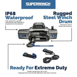 Superwinch® SX10SR 12V DC Winch 10,000 lb Synthetic Rope Superwinch® SX10SR 12V DC Winch 10,000 lb Synthetic Rope