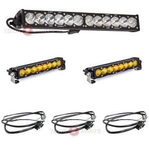Baja Designs® OnX6+ 20-inch Clear, 2x S8 Amber 10-inch LED Light Bars, Upfitter Wiring Baja Designs® OnX6+ 20-inch Clear, 2x S8 Amber 10-inch LED Light Bars, Upfitter Wiring