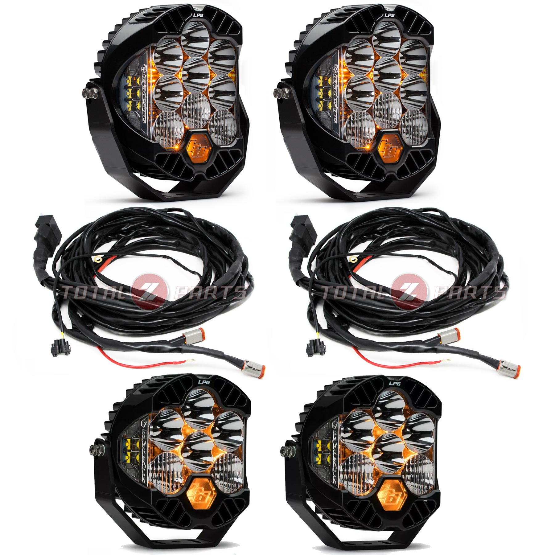 Baja Designs® (2) LP6 Pro, (2) LP9 Pro Clear Driving/Combo, Wiring Harnesses