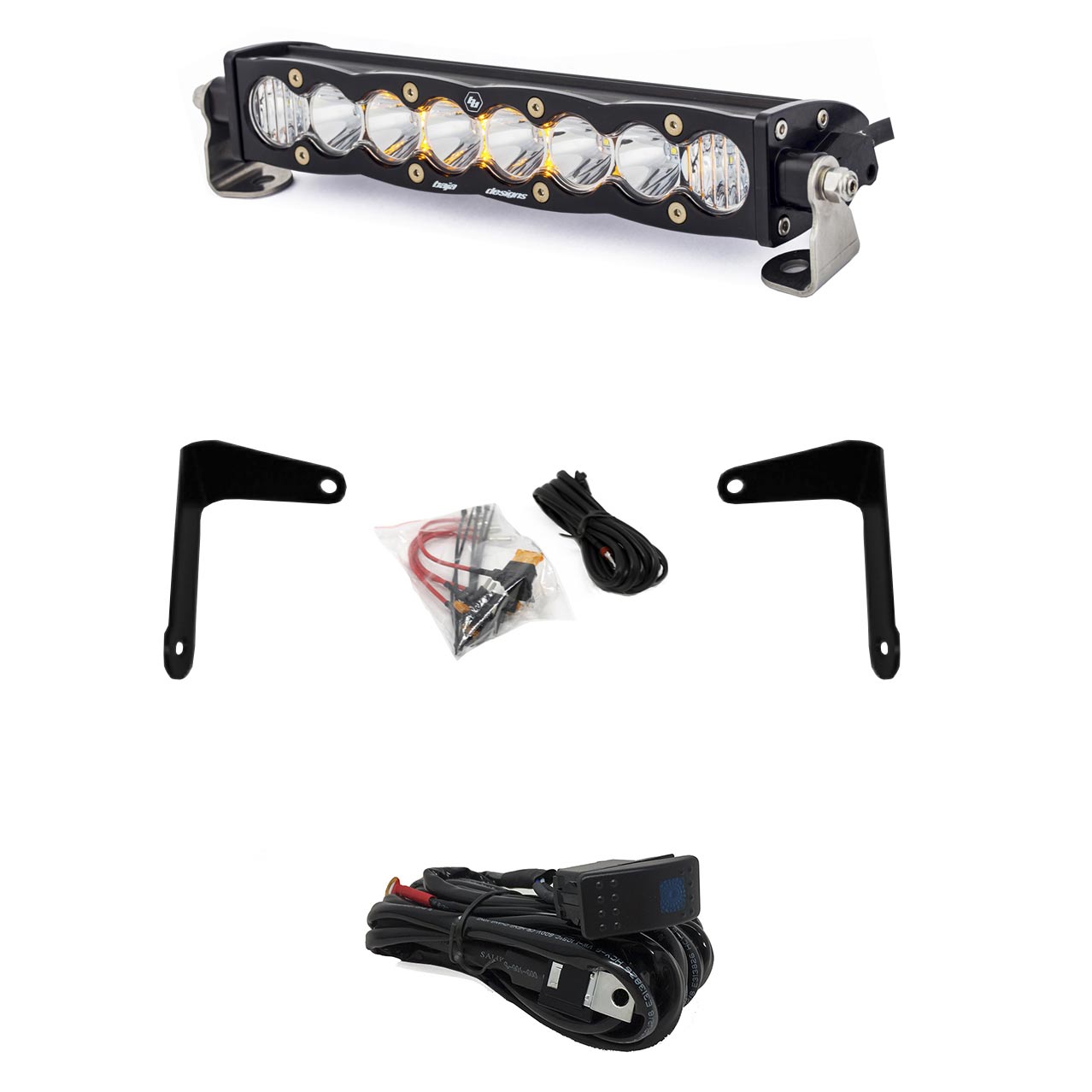 Baja Designs® S8 10-inch Shock Mount LED Hood Light Bar Kit (17-Up Can-Am Maverick X3)