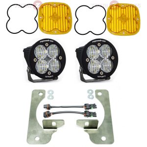 Baja Designs® Squadron Sport Clear LED Fog Lights Kit, Amber Lenses (18+ Wrangler / Gladiator Rubicon)