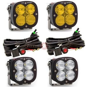 Baja Designs® (4) XL Sport LED Lights (2 Clear Spot, 2 Amber Driving/Combo) & Wiring