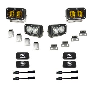 Baja Designs® S2 SAE/S2 Pro Fog Lights Kit Amber/Clear (21+ Ford F-150/Bronco Raptor)