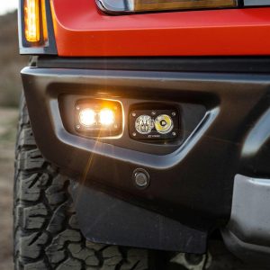 Baja Designs® S2 SAE/S2 Pro Fog Lights Kit Amber/Clear (21+ Ford F-150/Bronco Raptor)