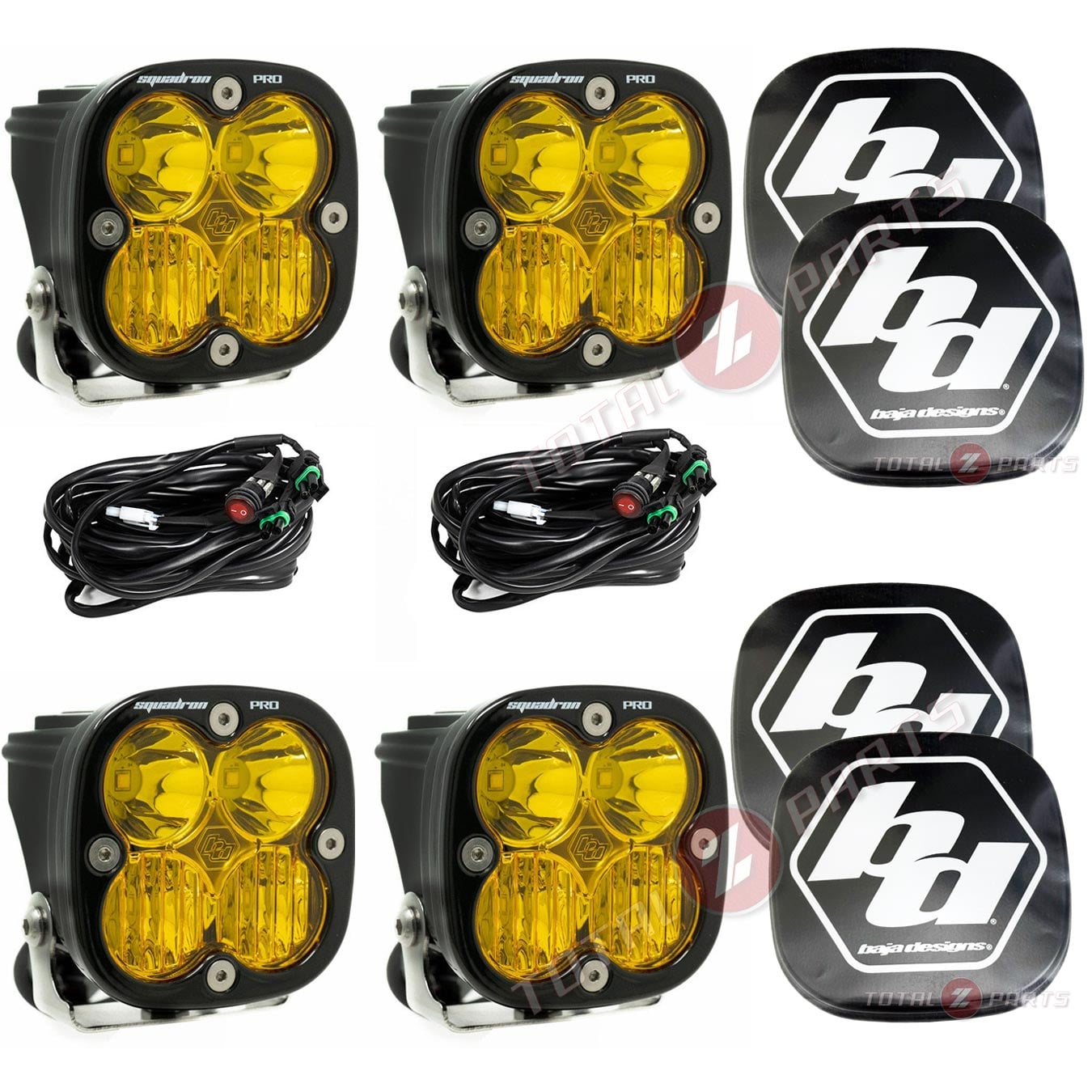 Baja Designs® Squadron Pro (2 Pairs) Amber Driving/Combo & Rock Guards