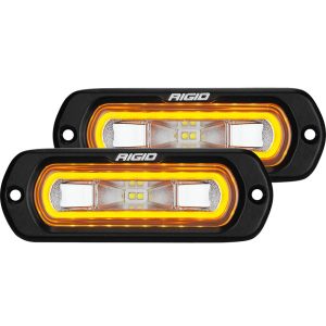 RIGID® SR-L Flush Mount LED Off-Road Spreader Pair (Amber Halo)