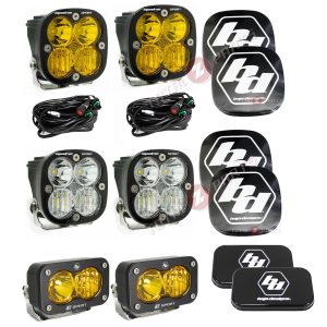 Baja Designs® 4x Squadron Sport (2 Clear, 2 Amber) 2x S2 Sport Amber, Driving/Combo