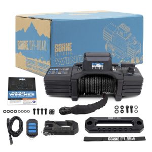 Borne Off-Road® 10K Electric Winch Black Synthetic Rope