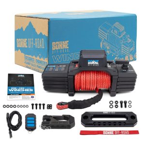 Borne Off-Road® 10K Electric Winch - Red Synthetic Rope