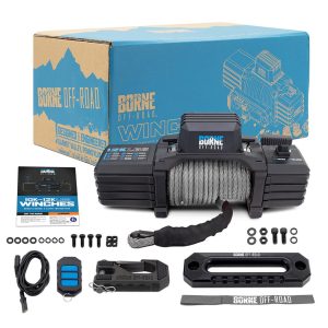 Borne Off-Road® 12K Electric Winch Gray Synthetic Rope