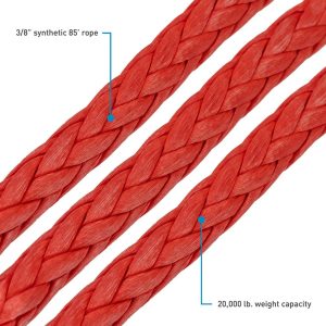 Borne Off-Road® 12K Electric Winch - Red Synthetic Rope Borne Off-Road® 12K Electric Winch - Red Synthetic Rope