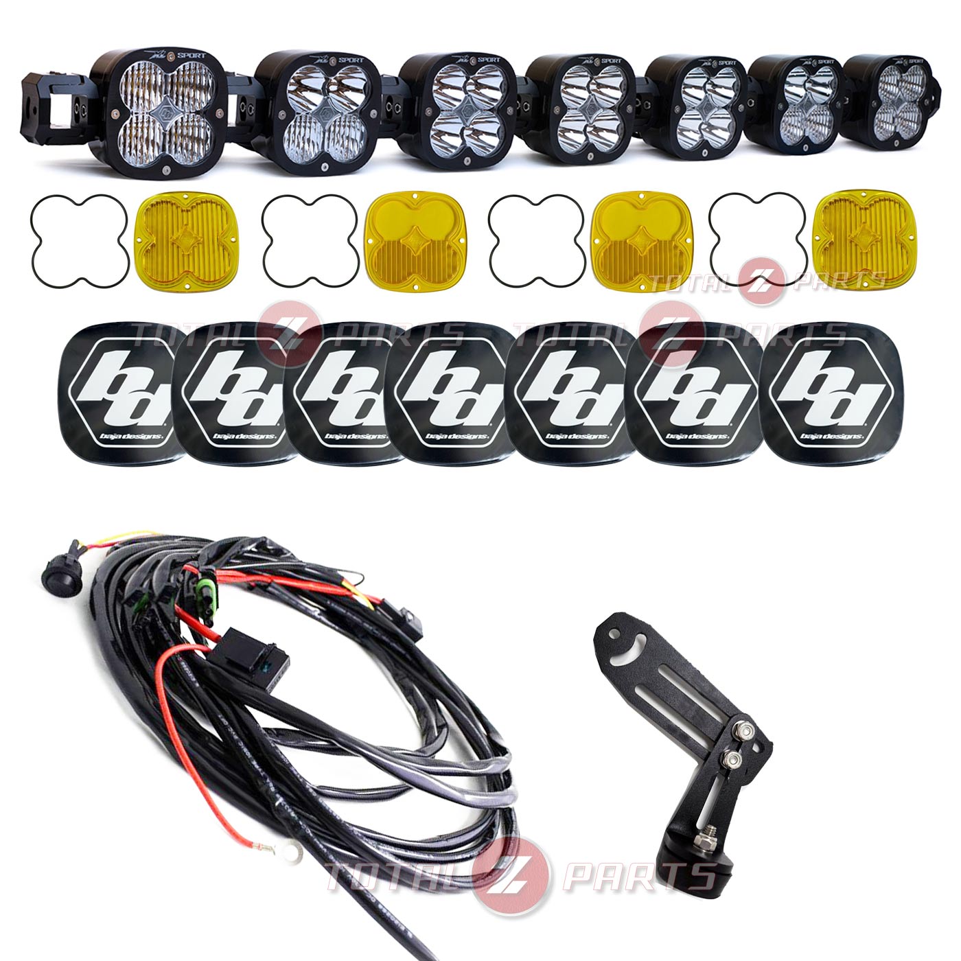 Baja Designs™ 7 XL Linkable LED Light Bar w/Brackets, Harness, Rock Guards, 4 Amber Lenses