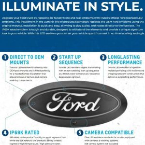 Putco® 92801 Luminix LED Front Emblem Grille Light (17-19 Ford F250 F350 F450 w/Camera) Putco® 92801 Luminix LED Front Emblem Grille Light (17-19 Ford F250 F350 F450 w/Camera)