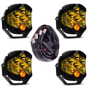 Baja Designs® 4x Amber LP6 Pro LED Driving/Combo Lights & Upfitter Harness