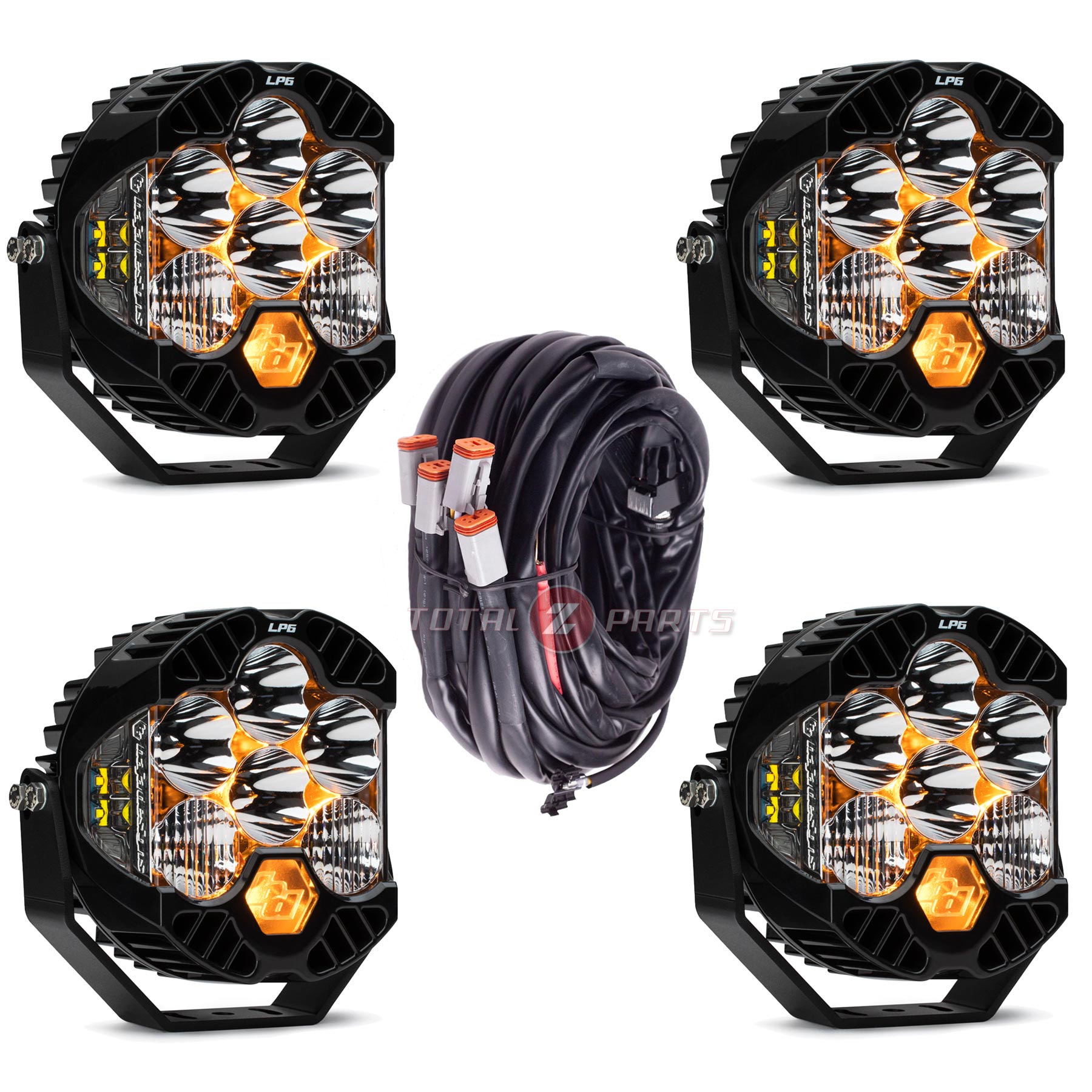 Baja Designs® 4x Clear LP6 Pro LED Driving/Combo Lights & Switch Harness