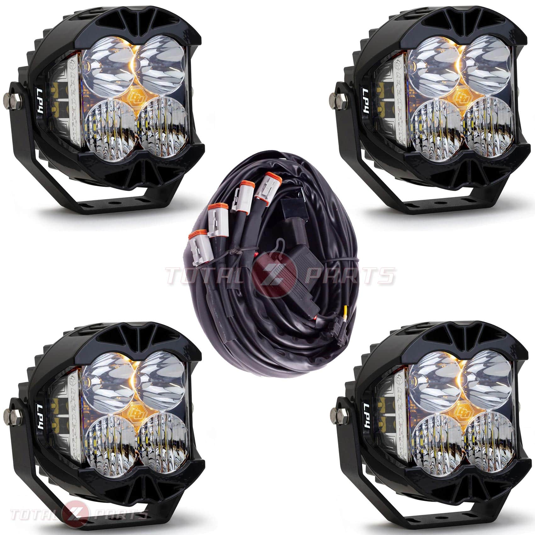 Baja Designs® 4x LP4 Pro 5" LED Clear Driving/Combo Light Pods & Upfitter Wiring Harness Baja Designs® 4x LP4 Pro 5" LED Clear Driving/Combo Light Pods & Upfitter Wiring Harness