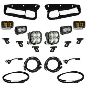 Baja Designs® S2 SAE Amber Pro Fog Lights Kit (21-25 Ford Bronco, Steel Bumper)
