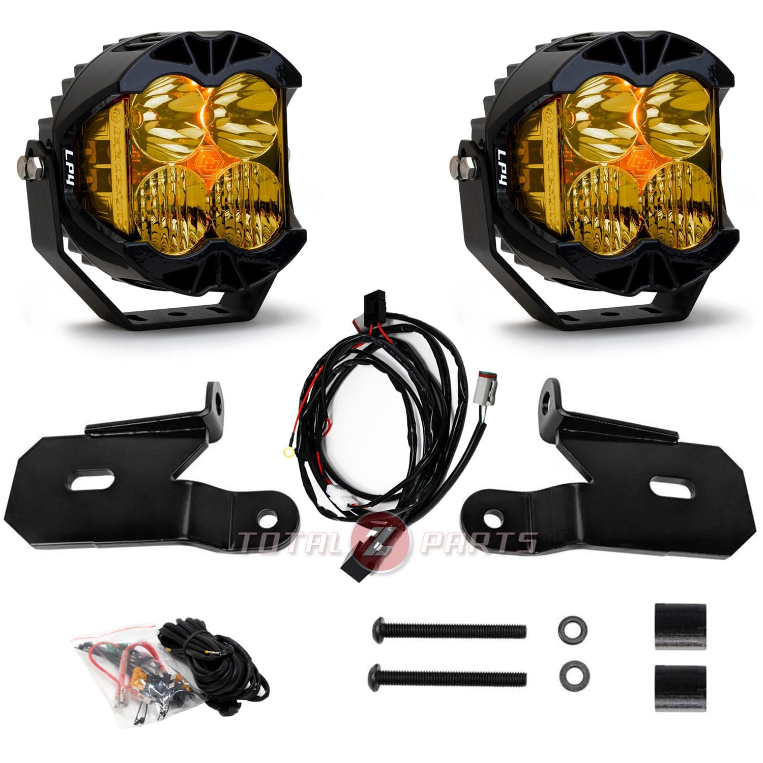 Baja Designs® LP4 Pro 5″ Amber LED Ditch Light Pods Brackets Kit for 18+ Jeep JL/JT