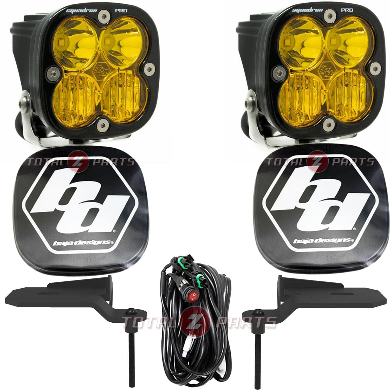 Baja Designs® Squadron Pro 3″ Amber LED Ditch Light Pods Brackets Kit for 20+ Jeep 392/Mojave
