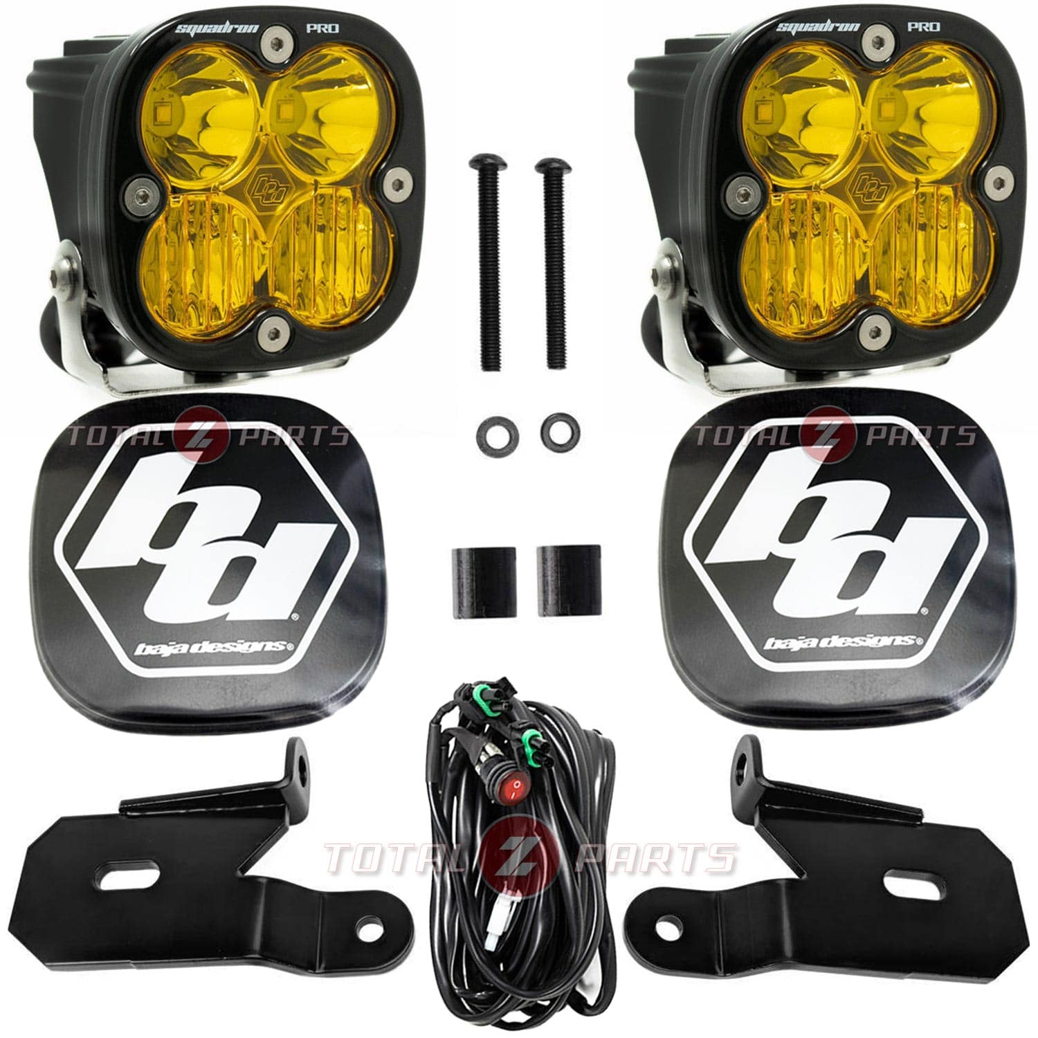 Baja Designs® Squadron Pro 3″ Amber Ditch Light Pods Brackets Kit for 18+ Jeep JL/JT
