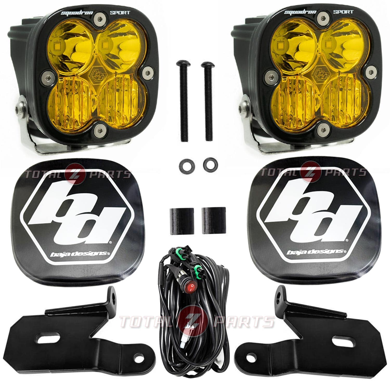 Baja Designs® Squadron Sport 3″ Amber Ditch Light Pods Brackets Kit for 18+ Jeep JL/JT