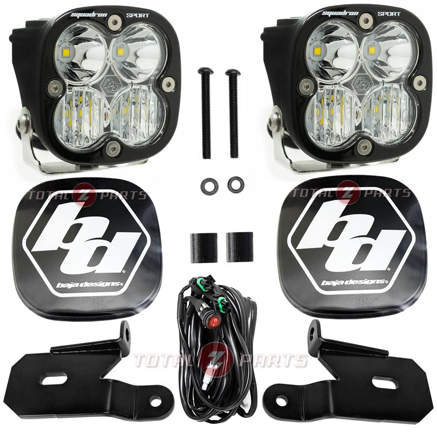 Baja Designs® Squadron Sport 3″ Clear Ditch Light Pods Brackets Kit for 18+ Jeep JL/JT