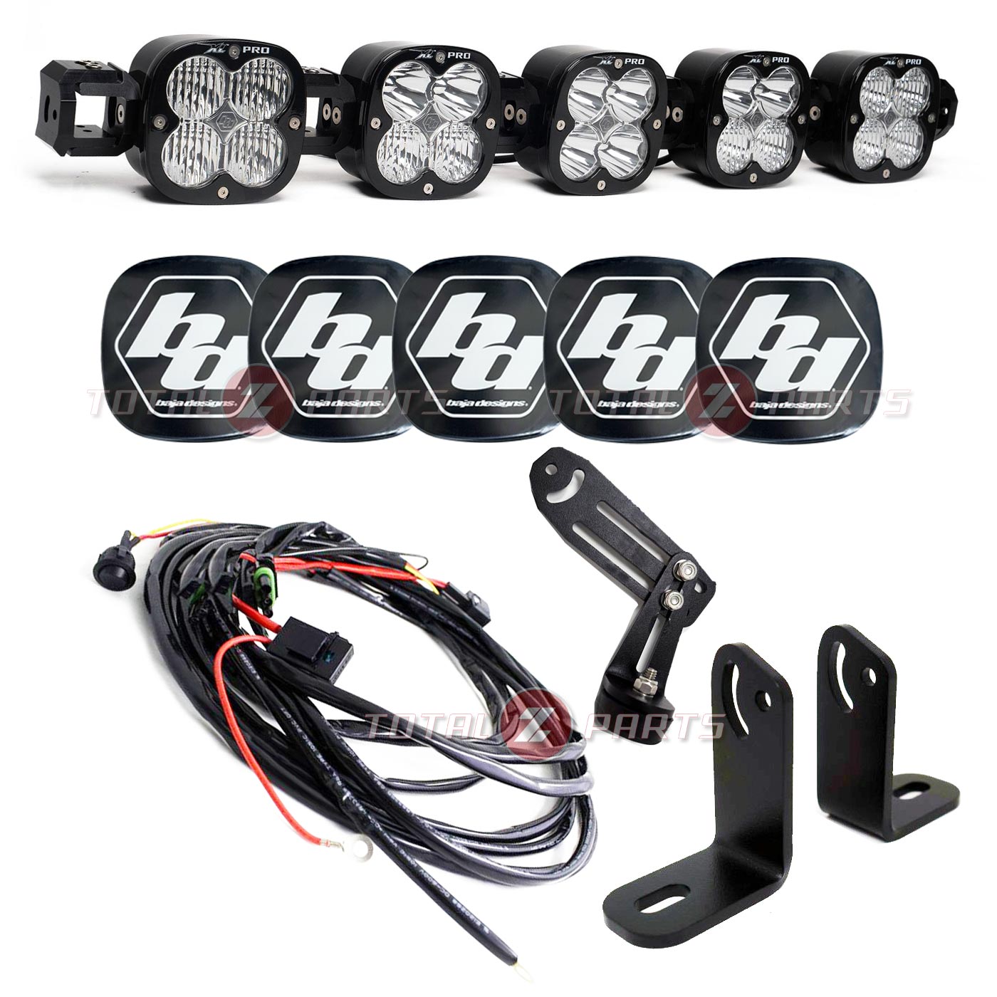 Baja Designs™ 5 XL Pro Linkable LED Light Bar 20,475 lm, Wiring Harness, Rock Guards, Brackets