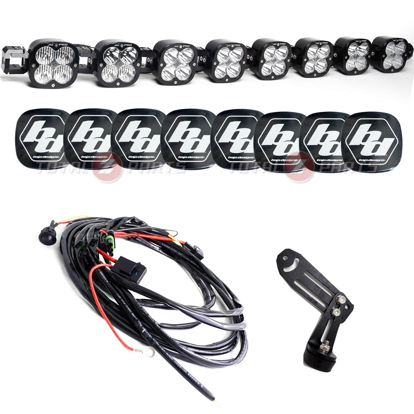 Baja Designs™ 8 XL Pro Linkable LED Universal Light Bar 32,760 lm, Wiring Harness, Rock Guards