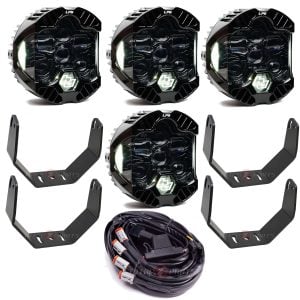 Baja Designs® 4x DOT LP6 Clear (White DRL) Headlight Pods w/Brackets & Wiring Harness
