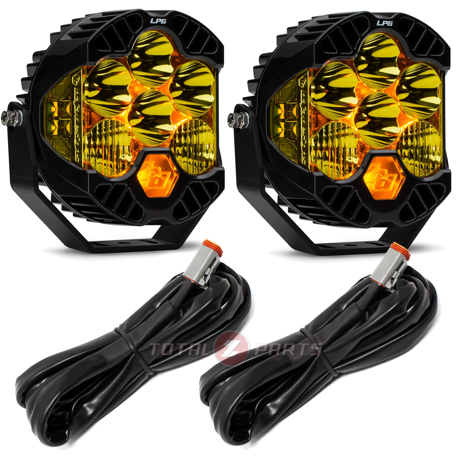 Baja Designs® LP6 Pro Pair LED Amber Driving/Combo Lights & Controller Wiring