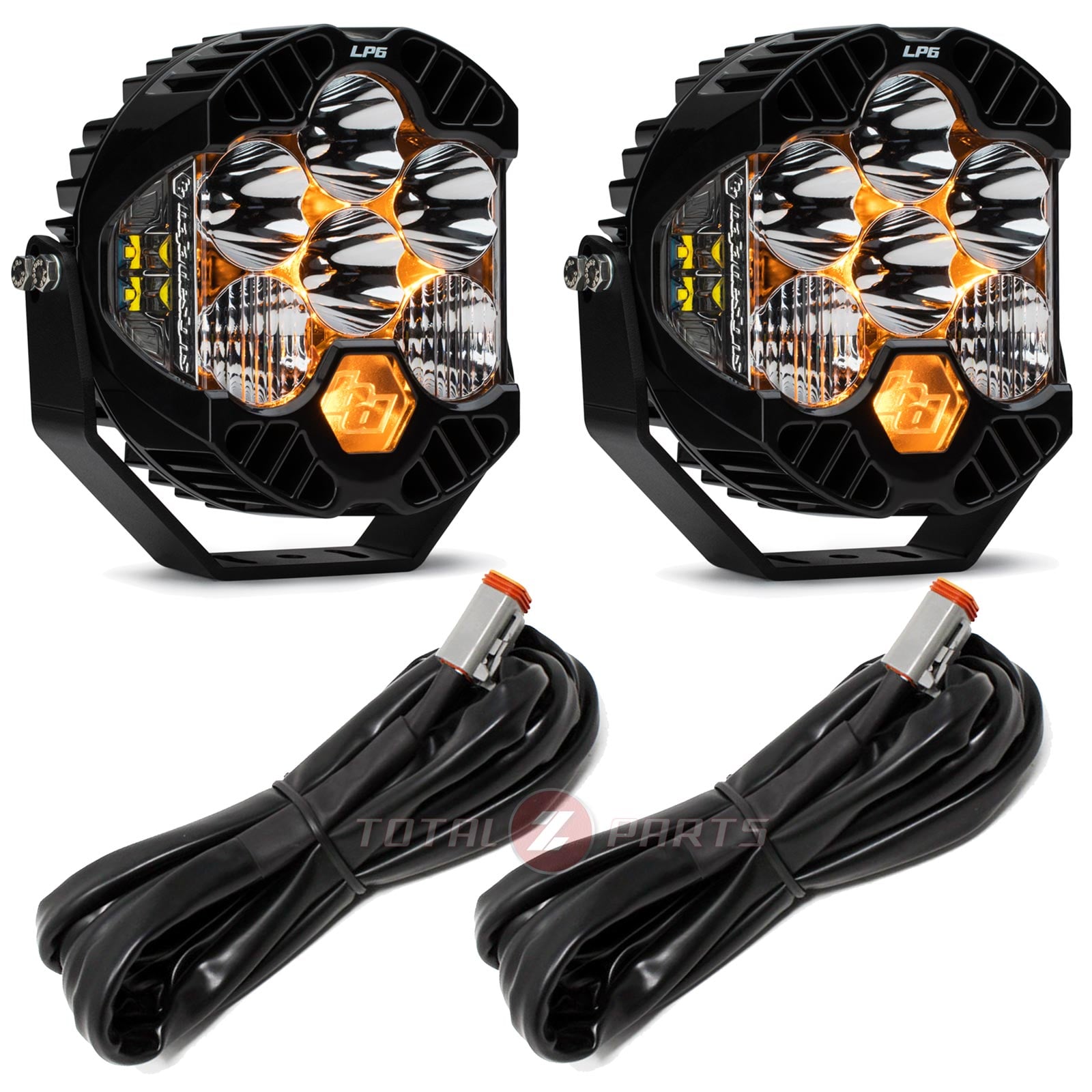 Baja Designs® LP6 Pro Pair LED Clear Driving/Combo Lights & Controller Module Wiring