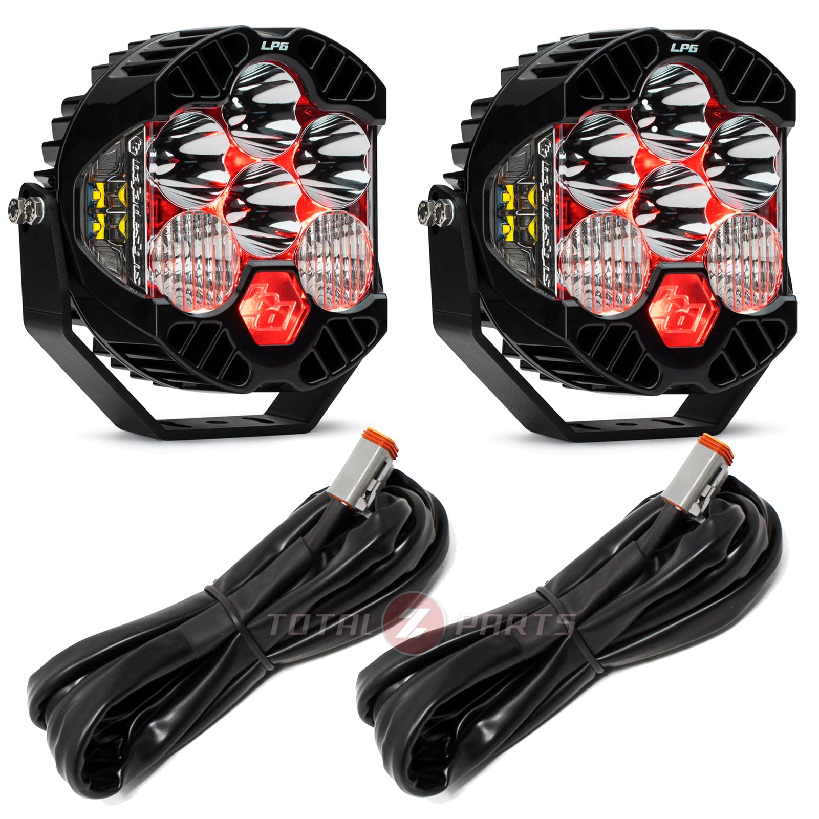 Baja Designs® 2x LP6 Pro LED Driving/Combo Lights (Red Backlight), Controller Wiring