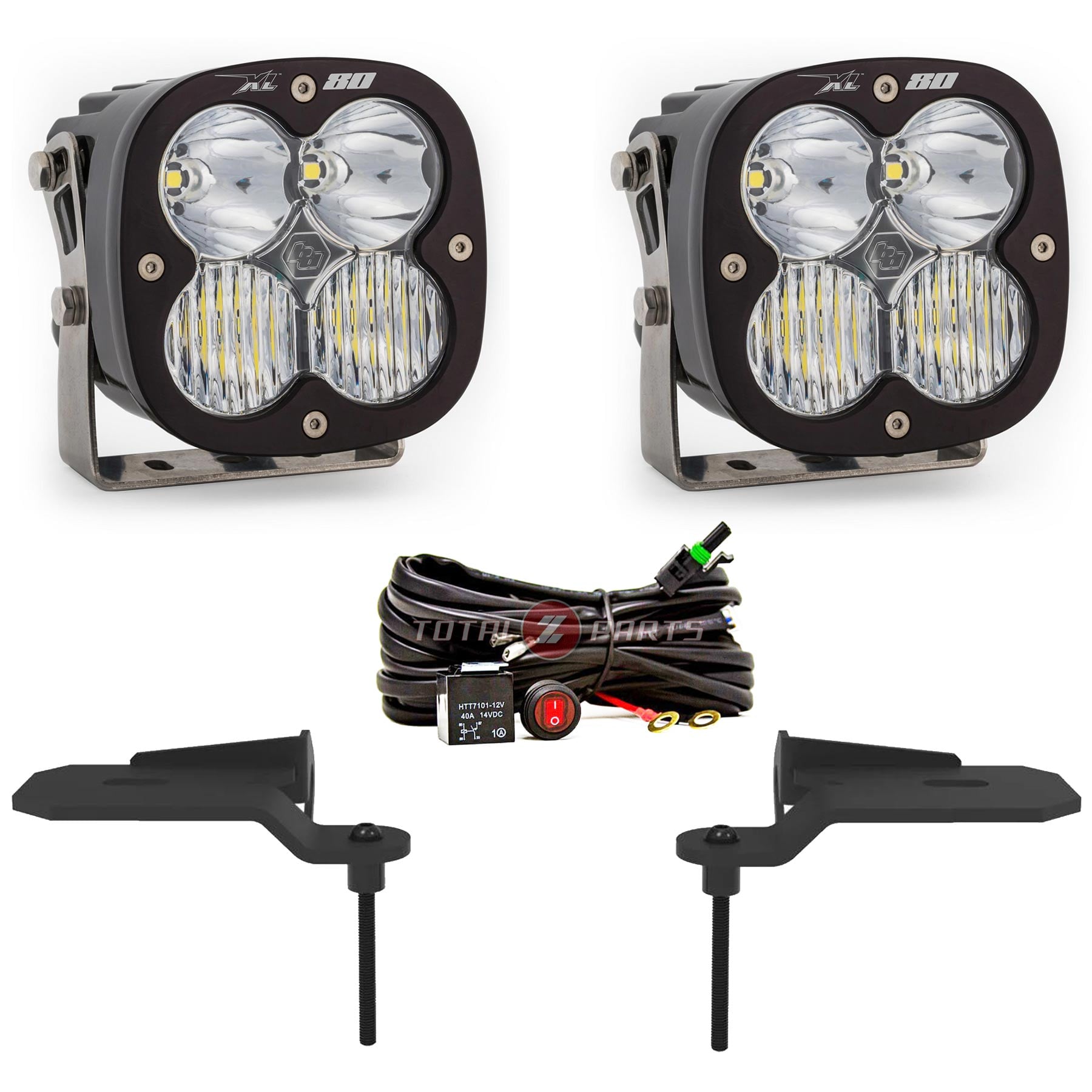 Baja Designs® XL80 Clear Combo LED Ditch Light Pods & KC Brackets Kit for 20+ Jeep 392/Mojave