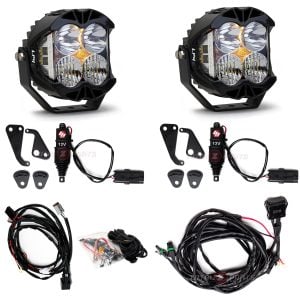 Baja Designs® LP4 Pro Clear Driving/Combo Lights Pair, Wiring, Reflex Actuators Kit