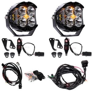 Baja Designs® LP4 Pro Clear Spot Beam Lights Pair, Wiring, Reflex Actuators Kit